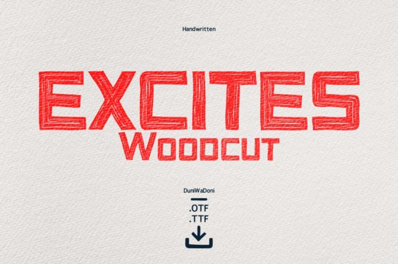 Excites Woodcut: The Bold Display Font for Rustic Brand Impact