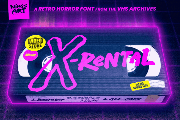 X-rental: A Vintage Display Font for Retro Branding